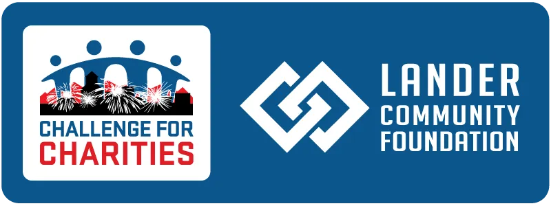 Challenge for charities and the Lander Community Foundation logos